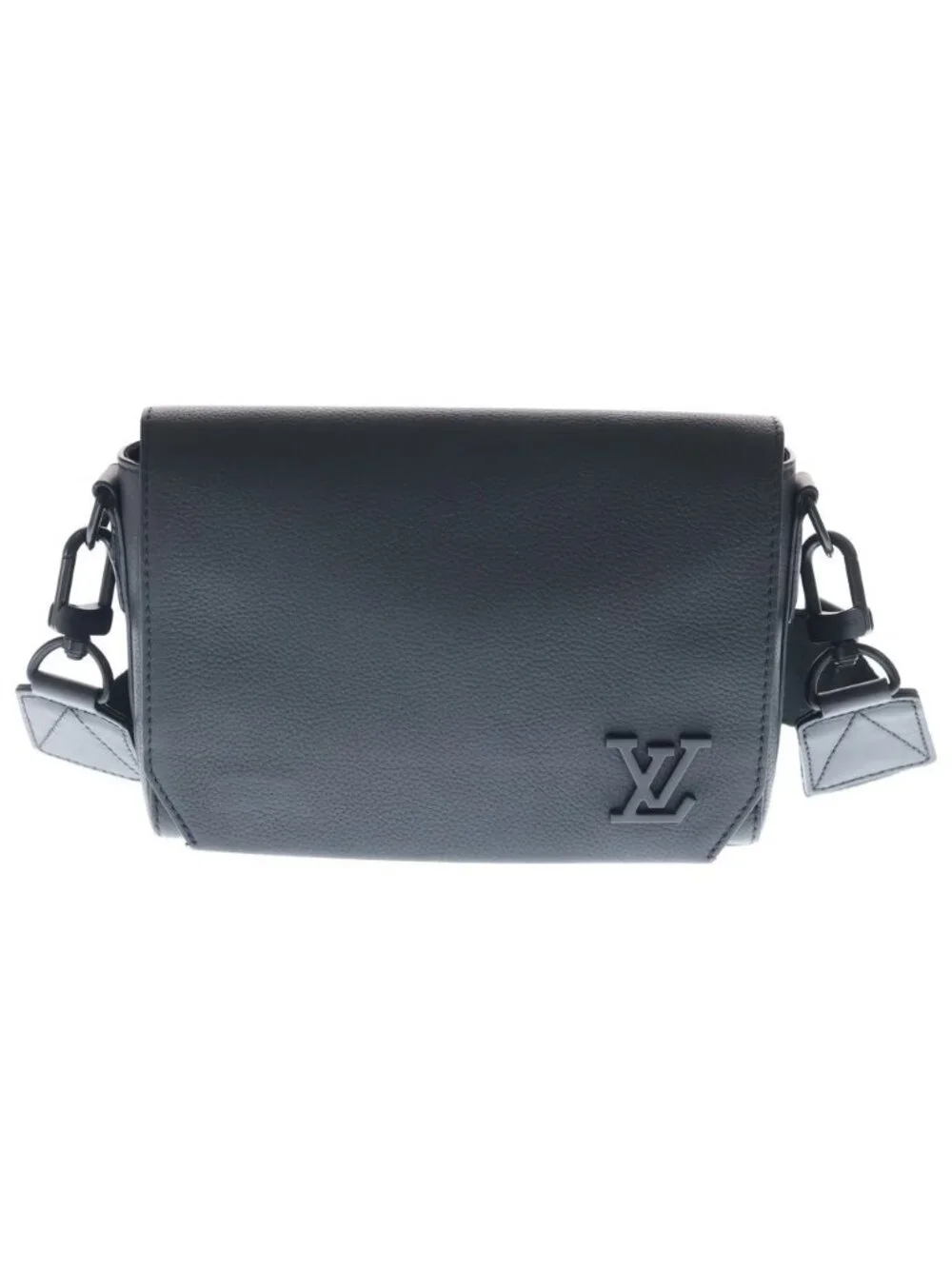 Louis Vuitton LV Aerogram Takeoff Messenger Leather Shoulder Bag Black